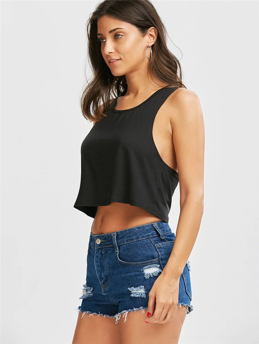 Gladiolus 2018 Tank Top Women Cross Hollow Out Backless Sexy Black Gray Crop Top Women T-Shirt Casual Ladies Loose Tanks Tops  (21)