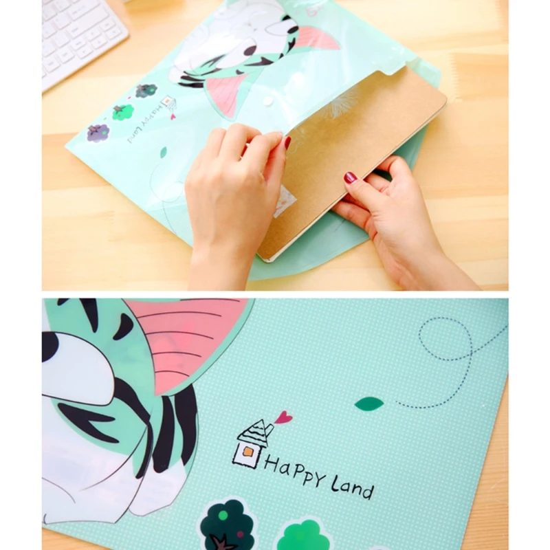 

Waterproof PVC A4 File Bag Filing Folder Transparent Document Stationery Pack Color Random C26