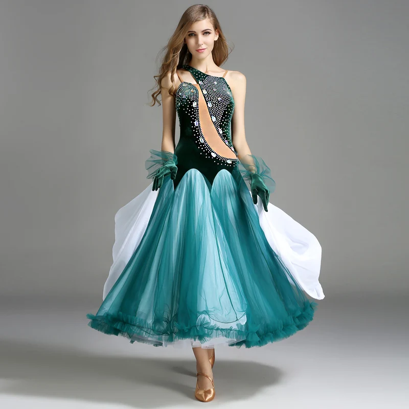 Z Women's Halter Backless Dance Dress DanceWear Training Performance Dress Copy 4