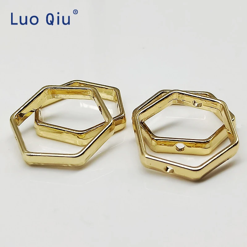 

Belt buckle Gold Hexagon Metal Sliders Adjuster Buckle For Shoe Bag Belt Decoration DIY Accessory Sewing 20 pcs/lot