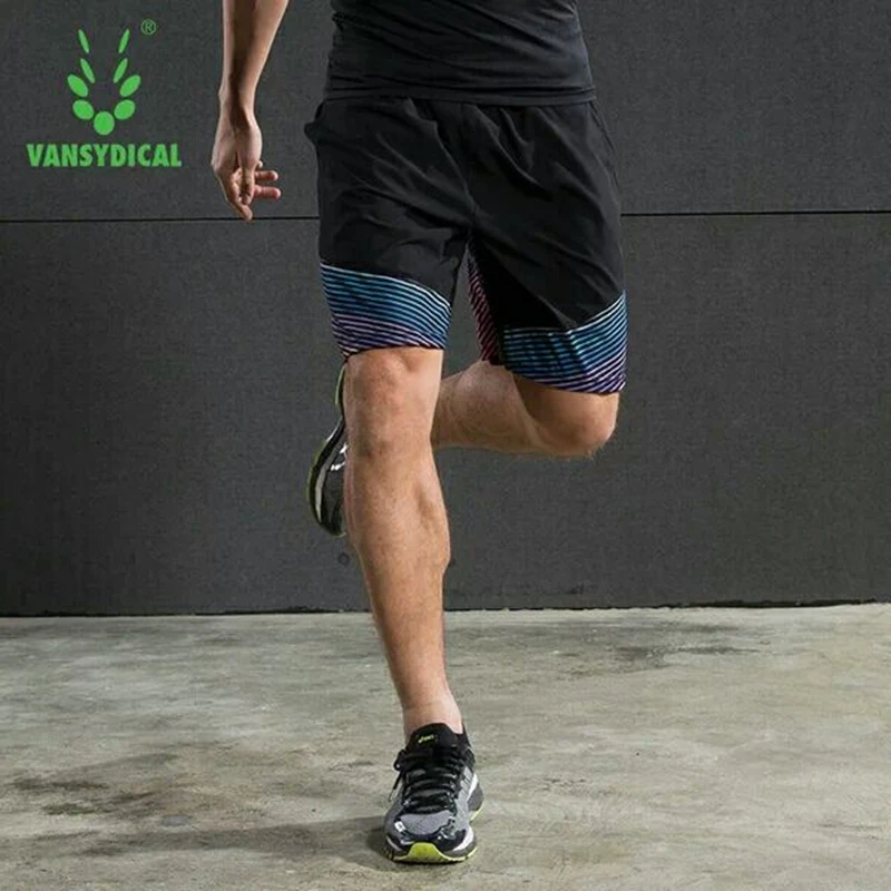 Vansydical шорты для бега мужские спортивные Фитнес дышащие быстросохнущие