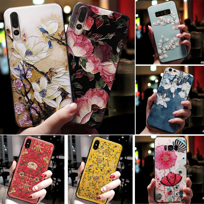 Чехол для телефона Vivo V11 Pro Y17 Y91C Y81 чехол 3D Рельефный цветочный V15 V9 Y85 Y91 Y95 U1 Y3 A79