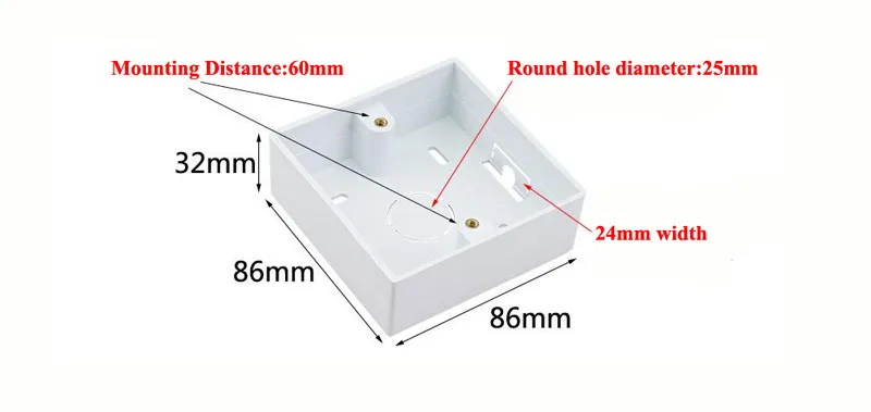 10 шт./упак. белая Монтажная коробка внутренняя кассета 86 мм* 86 мм* 30 мм для 86 мм* 86 мм Тип переключатель и розетка провод задняя коробка