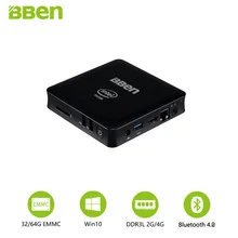 Bben Mini Computer Mn11 Z3850 Quad Core Mini PC Windows10 Lan TV box USB3.0+2.0 WIFI desktop computer box 2GB/32GB