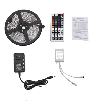 

12V 5M RGB 5050 Waterproof RGB LED Strip light SMD 44 Key Remote Power Full Kit Accessories