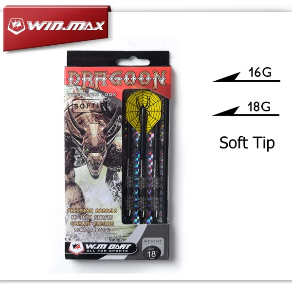 

Winmax Cheap and High Quality "Dragoon" 16G / 18G Soft Tip Tungsten Look Barrel Dart Set