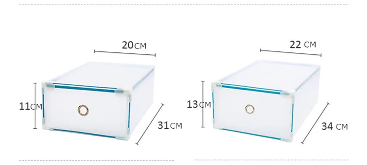 6 шт. Экологичная для обуви Коробка Для Хранения Чехол прозрачный пластиковый органайзер обуви ящик прямоугольник PP утолщенная обувь Органайзер Ящик