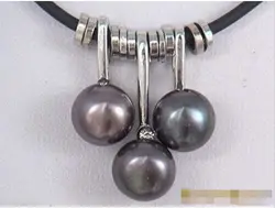 Доставка красивая 7 - 8 мм черная жемчужина ожерелье 18 дюймов