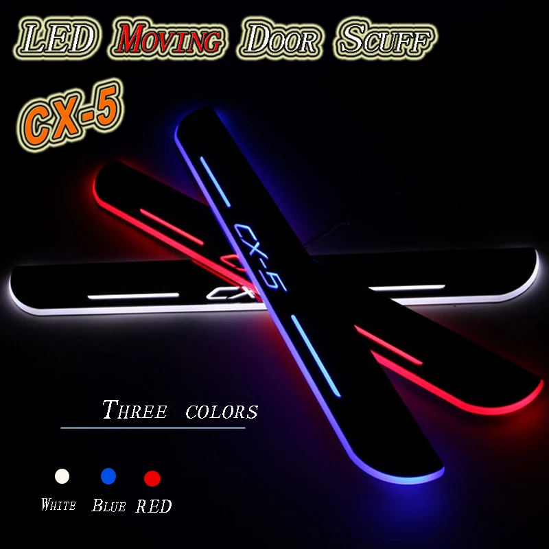 Car pedal pad Flash Door Sills moving scuff led light Panel for the Mazda CX-5 2013-2014 |