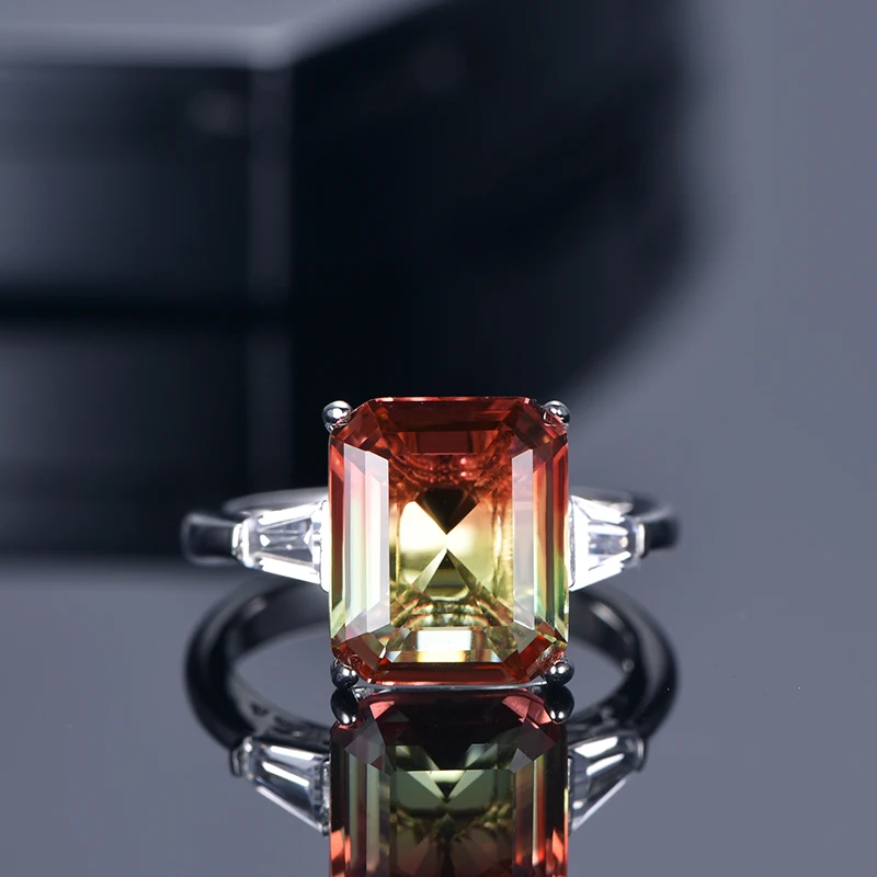 TKJ Аутентичные кольцо из стерлингового серебра 925 Турмалин три цвета для женщин обручальное кольцо вечерние аксессуары ювелирные изделия