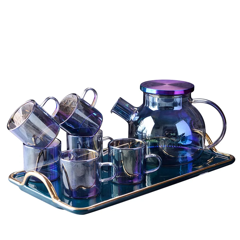 Креативный холодный чайник, стеклянный кофейник, кофейная чашка, набор, чайная чашка, для горячих и холодных напитков, чашка для воды, кофейня, вечерние, посуда для напитков