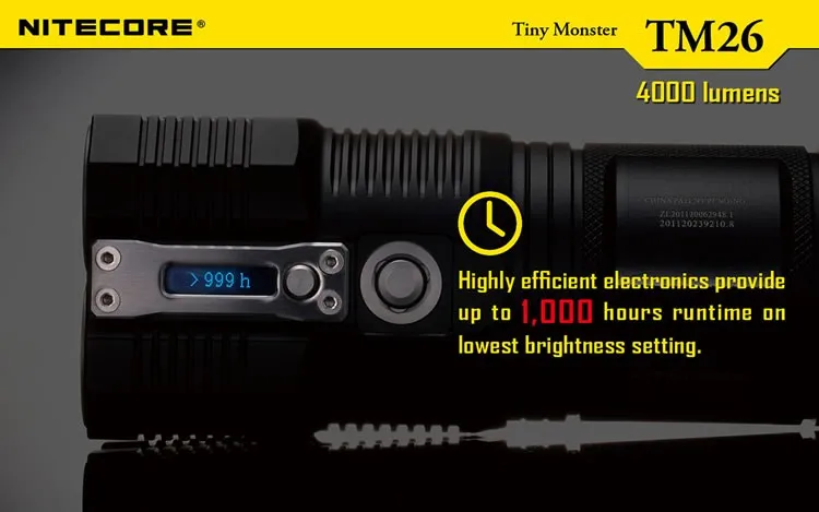 NITECORE TM26 Led 4000 люмен 454 м расстояние Oled дисплей поиск перезаряжаемый фонарик+ 18650 батарея+ NHM10