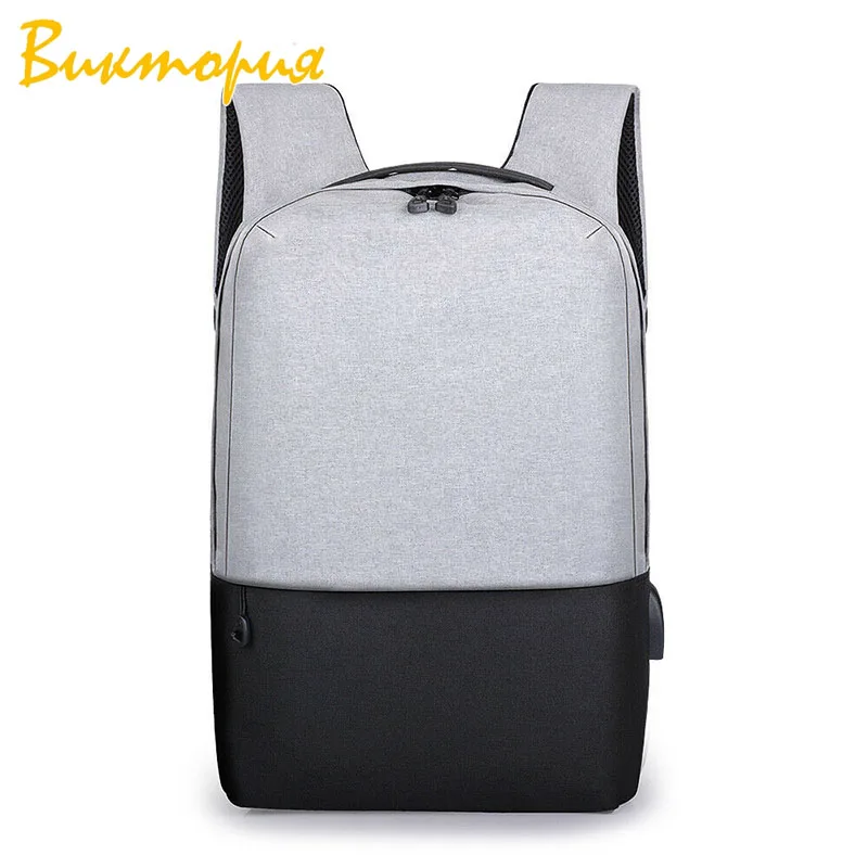 

Anti-Theft backpack USB with Charger Port Shoulder Backpack Can put 14in computer Travel Two-tone College Student Bags