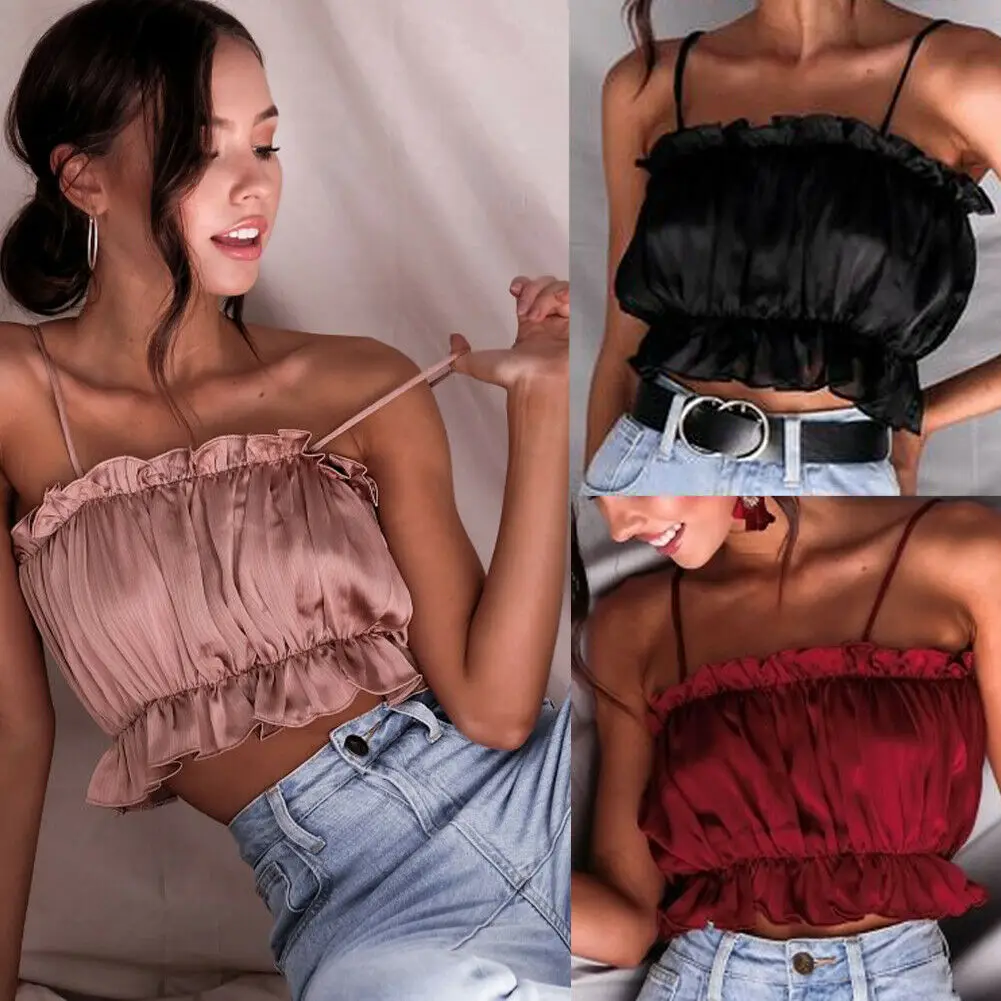 

2019 Fashion Camisole Women Tops Summer Casual Vest Blouse Sleeveless Crop Top
