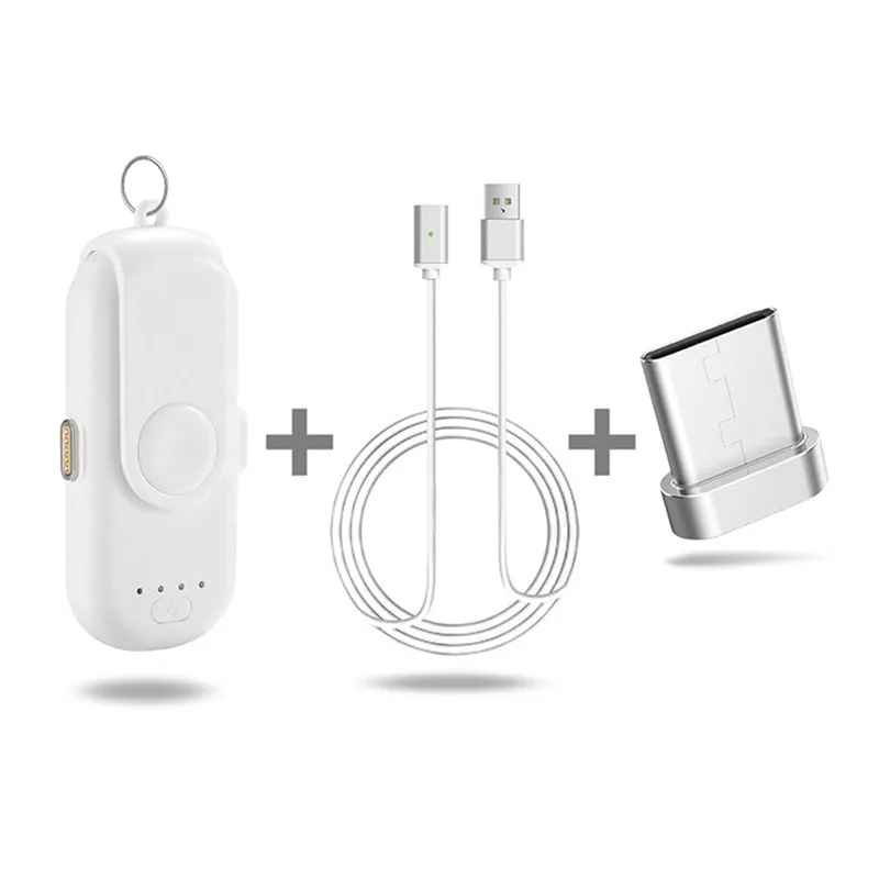Портативное магнитное зарядное устройство для IPhone/iPad/samsung/Xiaomi/huawei Магнитный кабель для зарядного устройства зарядное устройство для Lightning type-C Android - Тип штекера: Type-C  white