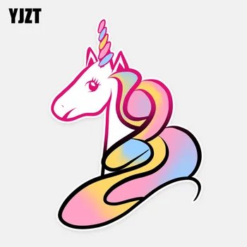 

YJZT 12CM*16.7CM Beautiful Animal Unicorn Horse PVC Car Sticker Decals Accessories 5-0804