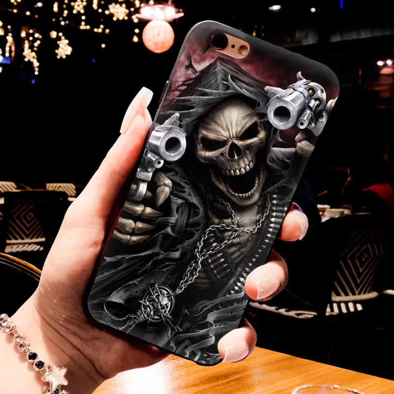 MaiYaCa Grim Reaper Череп Скелет Роскошный Гибридный чехол для телефона для iPhone 6S 6plus 7plus 8 8Plus X XS MAX XR 5 5S 11pro max чехол - Цвет: 8