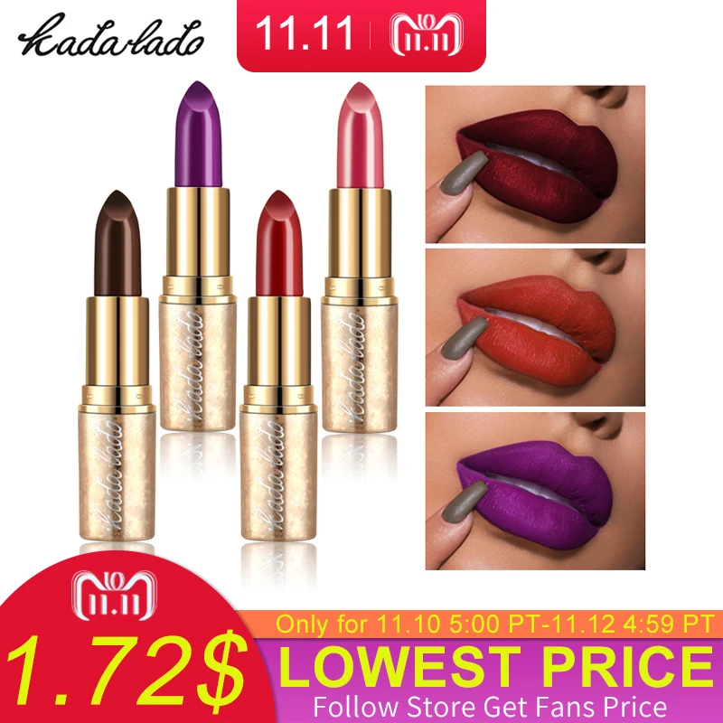 KADALADO Brand Matte Lipstick Waterproof Red Long Lasting Moisturizing Nude Lipstick Set Kit Pencil Lip Stick Makeup Cosmetics