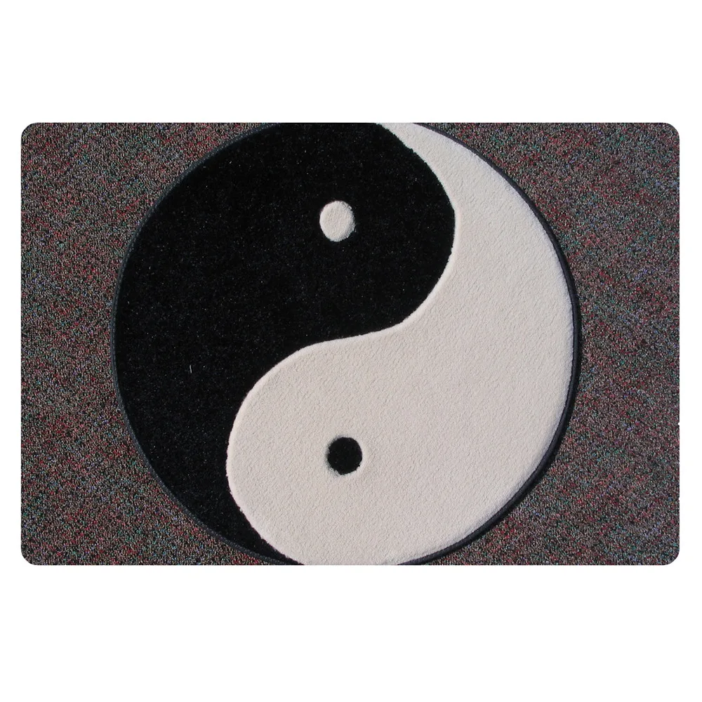 Микрофибра Инь и Ян сплетни тайцзи схема ковер Тай Цзи восьмиугольный буддийский Йога ковры заказанный черный и белый ковры