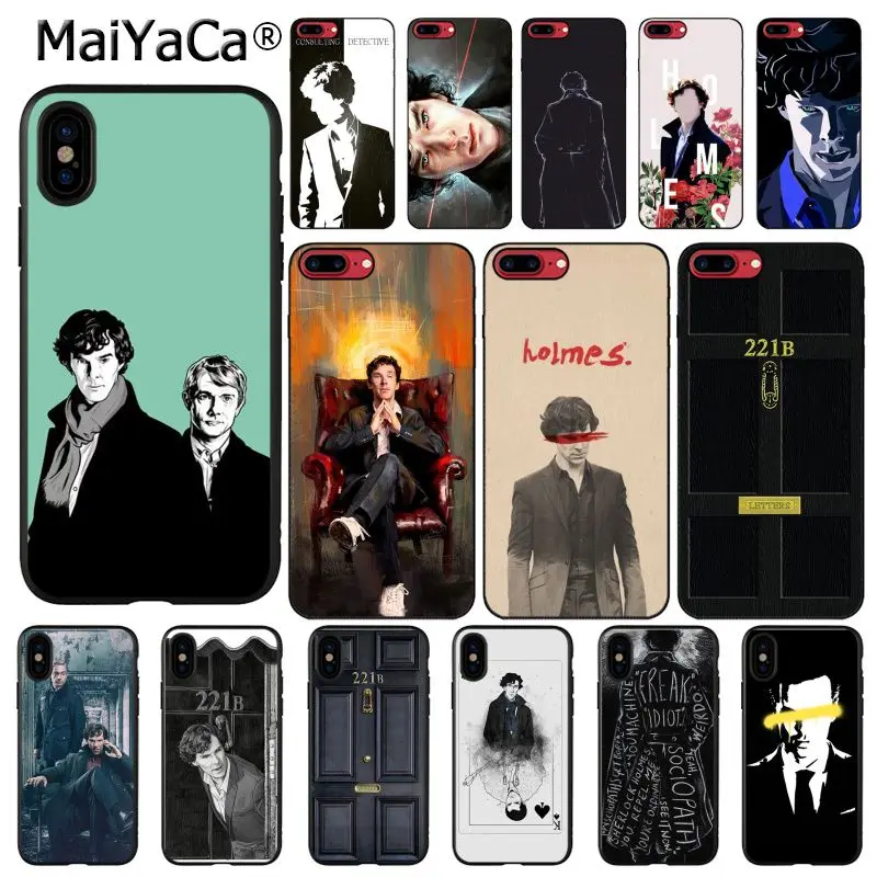 Черный чехол Sherlock 221B для телефона iphone 11 12 Pro Max X XS MAX 6 6S 7 7plus 8 8Plus 5 5S XR 12mini|Бамперы| |