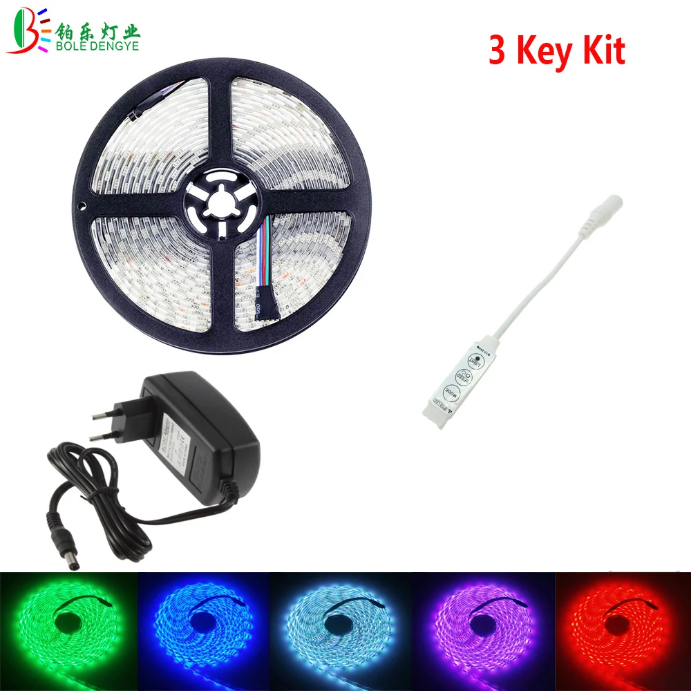 Светодиодная лента BOLEDENGYE 5050 RGB 5 м 1 2 3 водонепроницаемая гибкая ключа 44Key ИК пульт