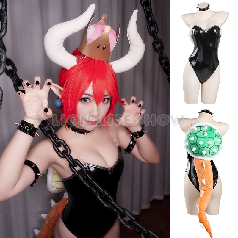 Super Mario Bowsette Kuppa Koopa Hime Princess Cosplay Hair Wig Ponytail