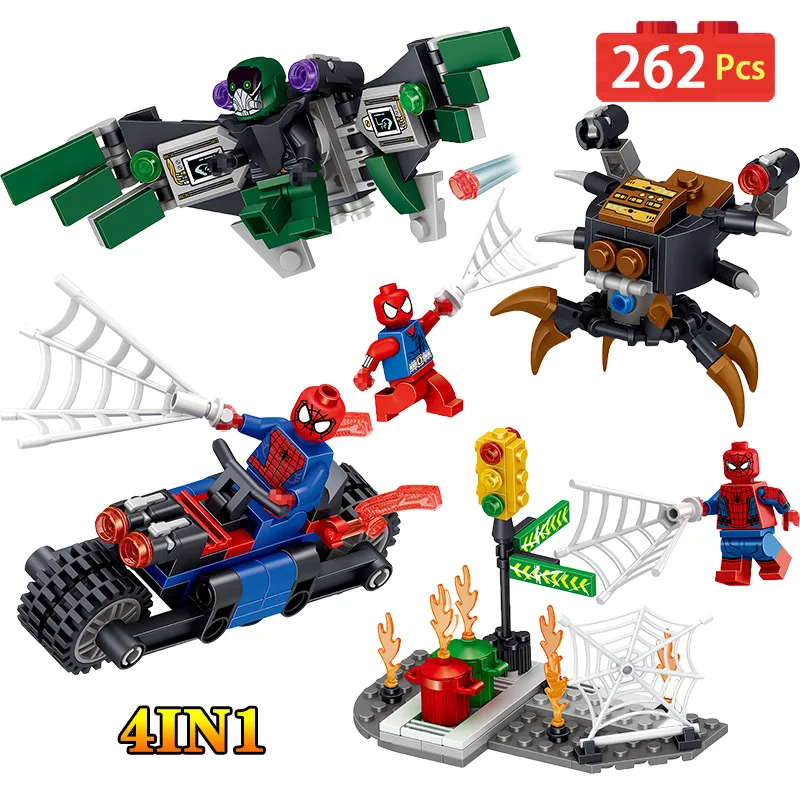 

4 in 1 Technic Super Heroes Compatible LegoINGLYS Come Back Model Building Blocks Brick Educational Toy for Children