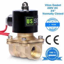 U.S. Solid 3/" латунный Электрический электромагнитный клапан 220 V AC нормально закрытый для воздуха, воды, топлива, CE сертифицированный