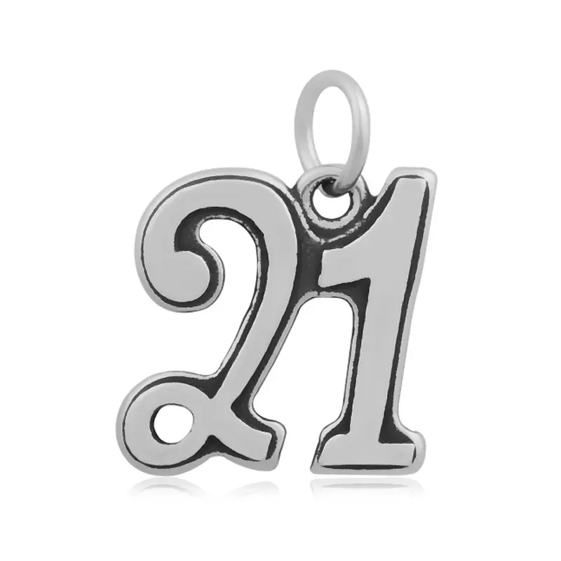 Skyrim Stainless Steel Floating Charm Antique Silver Plated Number 21 Dangle Beads For DIY Necklace&ampBracelets Gifts | Украшения и
