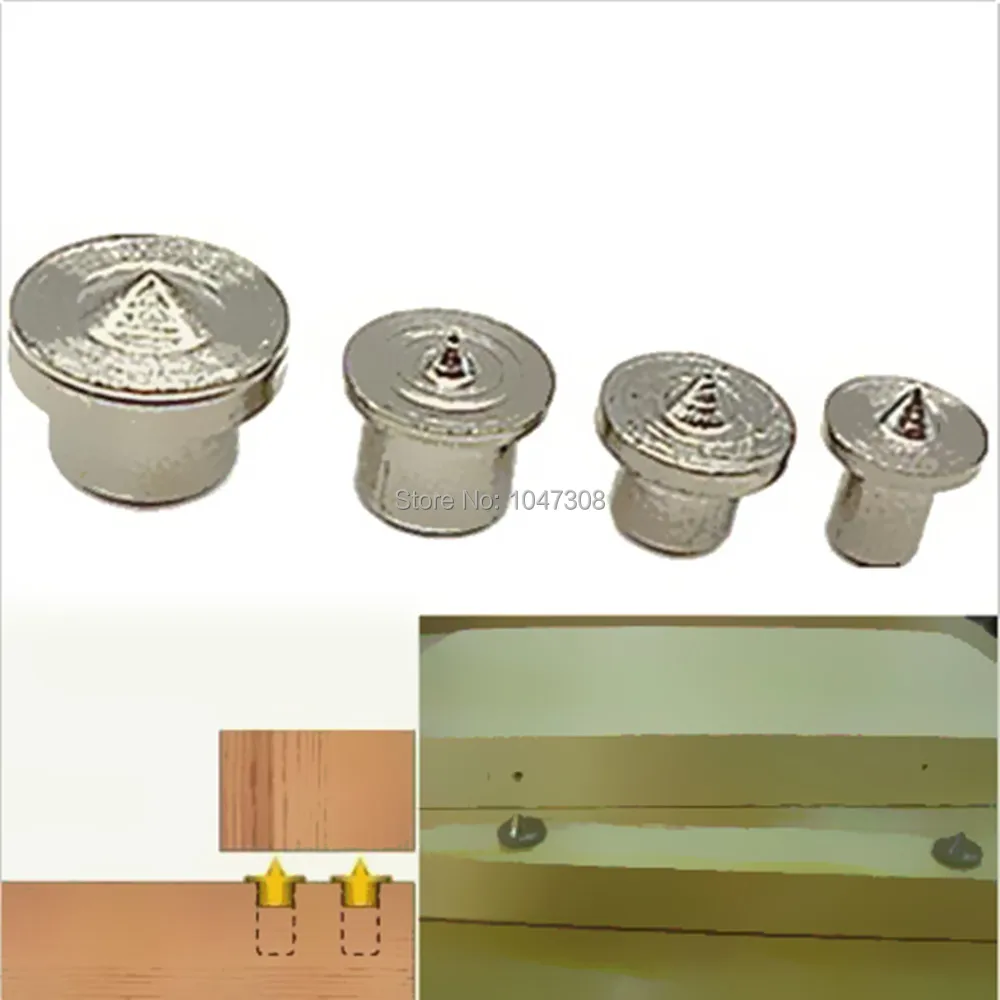 4pcs 6/8/10/13mm Wood Tenon Dowel Center Point Pin Dowel Centers