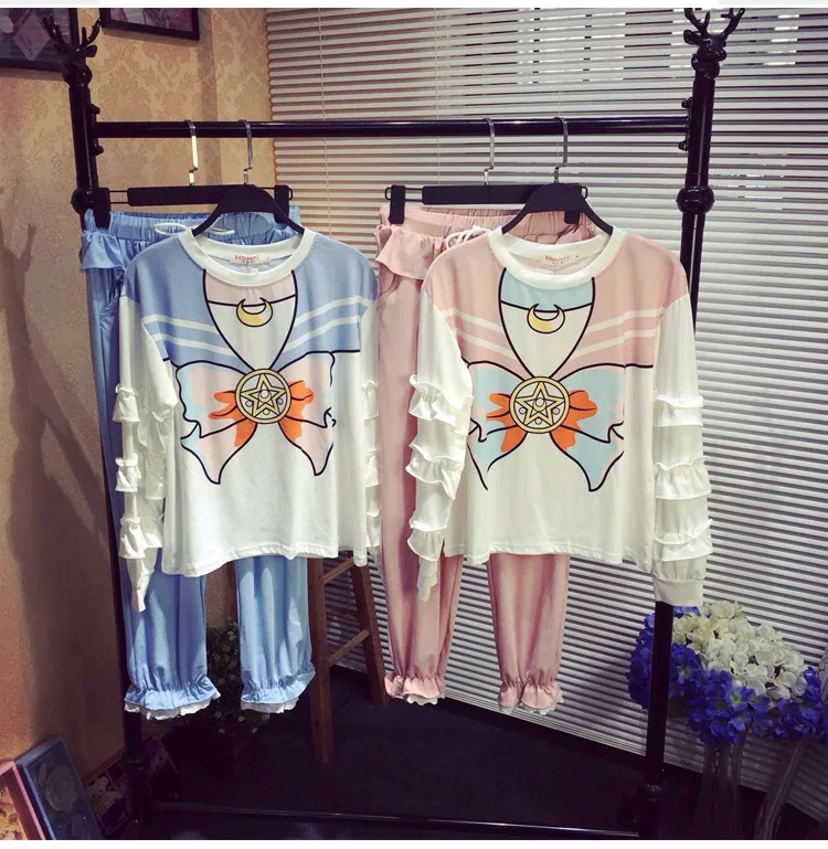 2 шт. женские пижамные комплекты из топа и брюк|home clothes|pajama setspajamas girls |