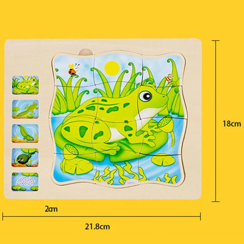Мультфильм лягушка животных цикл роста игрушка Детские головоломки Детский сад Раннее Образование Развивающие игрушки