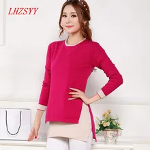 New winter women's Cashmere spell color false two fashion Slim Sweater and long sections Hedging Cashmere Sweater New winter women's Cashmere spell color false two fashion Slim Sweater and long sections Hedging Cashmere Sweater