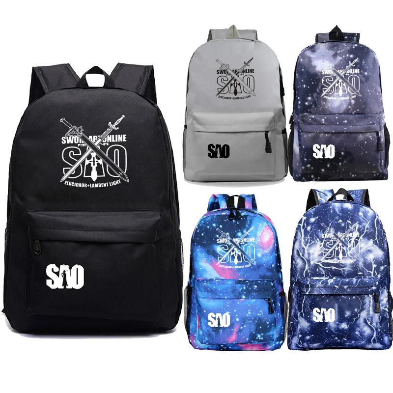 Sword Art Online Backpack School Bags Fashion New Pattern Teens Book Bags Students Boys Girls Rucksack Men Women Laptop Knapsack