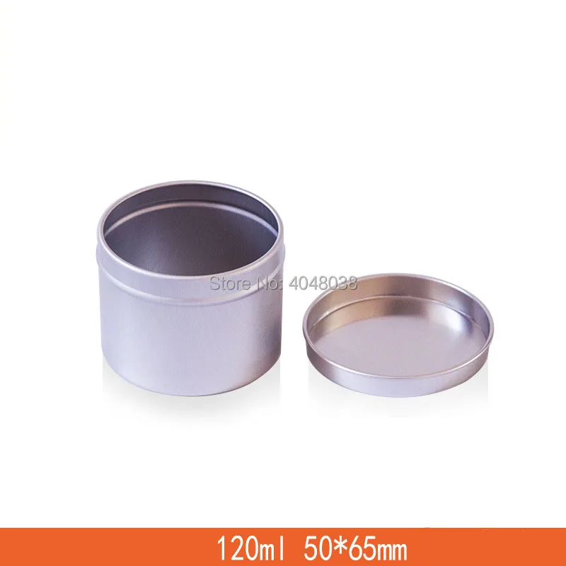 Диаметр 50 мм контейнер для крема для тела Серебро 120 мл пустая металлическая компактная герметичная алюминиевая банка для арома-свечей косметическая коробка для помады