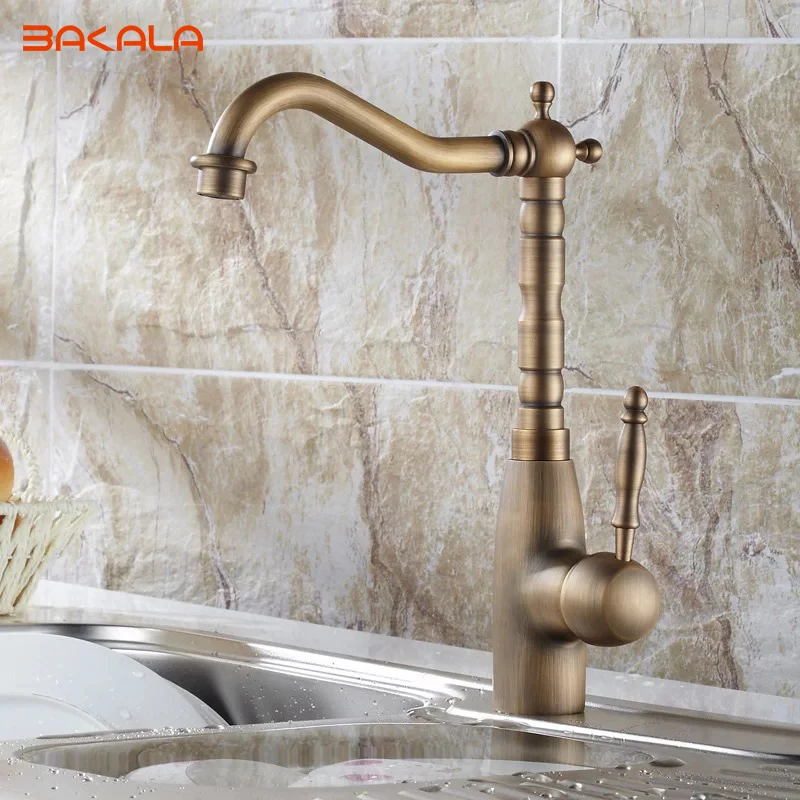 Antique Copper Bathroom Basin Kitchen Sink Mixer Tap Faucet HY 665in