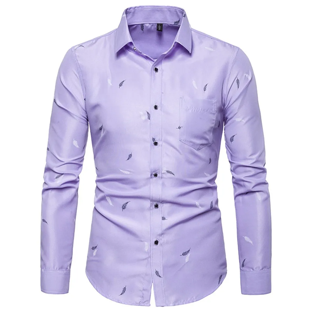 JAYCOSIN рубашка мужская camisa masculina Летние повседневные рубашки модные принтованные с длинным рукавом тонкие деловые платья рубашки Топы рубашка