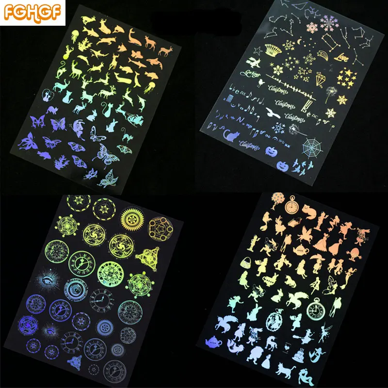 

4pcs Transparent Laser Material Decor Stuff Resin Craft Bezel Filling Clear Film DIY Jewelry Magic Star for Epoxy Silicone Molds