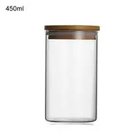 Glass Jars Mason Jar Transparent Storage Can Cork Stopper Bottle Glass Bottles Containers Sealed Tea Coffee Grains Storage Tank - Цвет: 450ml