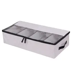 Полипропиленовая доска квадратная коробка для хранения обуви с ручкой под кровать Органайзер на молнии дышащая одежда
