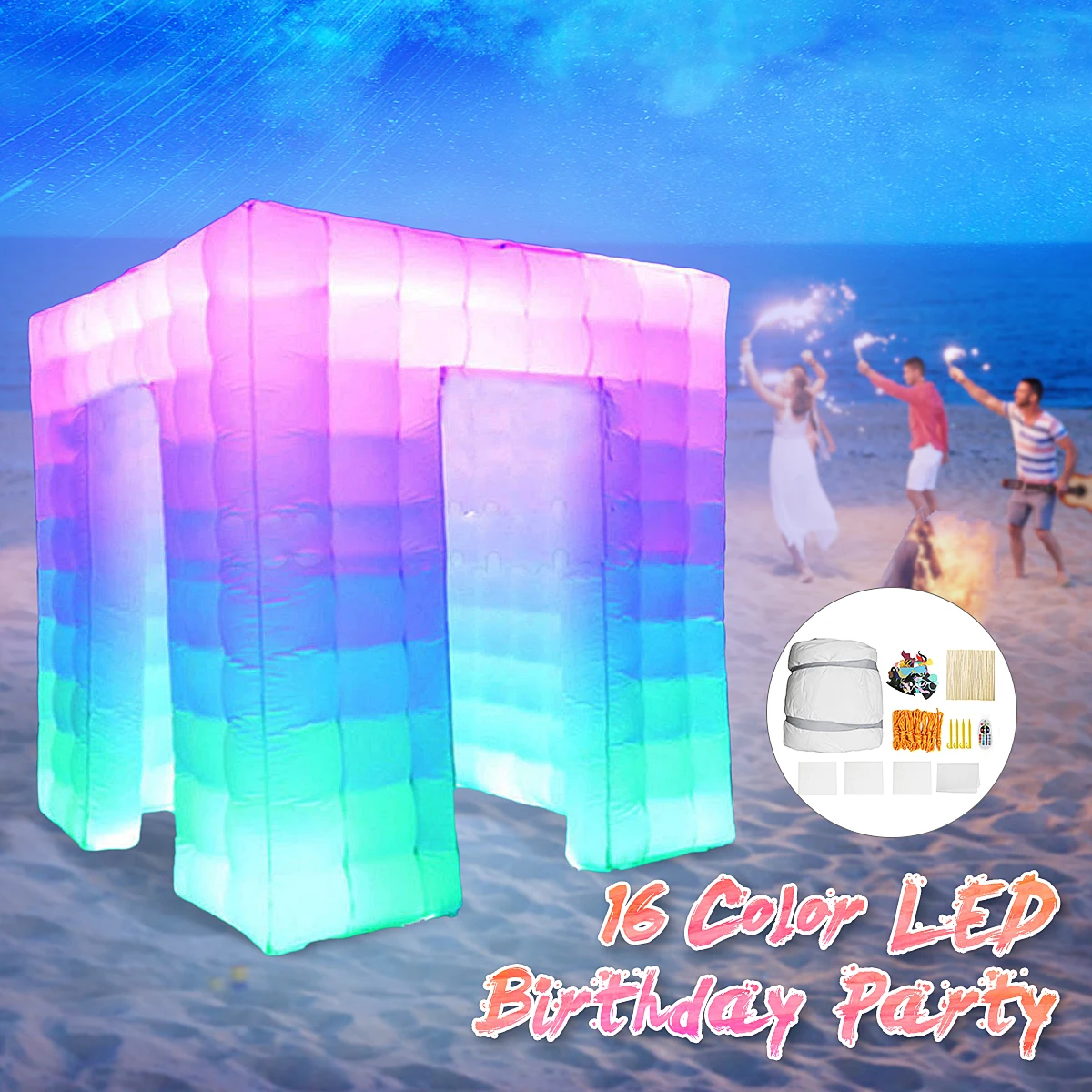 

Protable Inflatable LED Photo Tent Inflatable Booth Tent Inflatable Wall Backdrop Inflatable Tent With Air Pump for Party