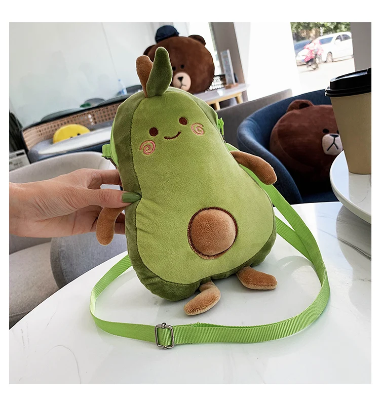 33cm Avocado Plush Toy Mulit Style Shoulder Bag Cartoon Fruits Soft Comfortable Doll Toys For Girls Boys