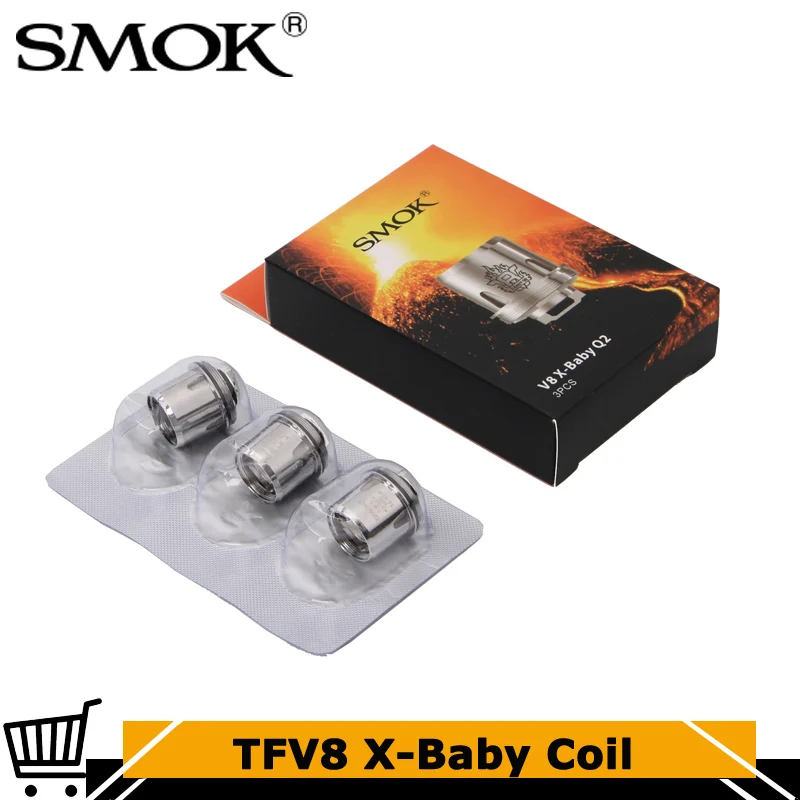 

3PCs/lot Smok TFV8 X-Baby Coil V8 X-Baby T6 Sextuple M2 Q2 Dual Coil X4 Quadruple Head V8 X Baby Coil E Cigarette Vaporizer