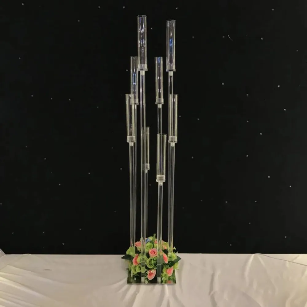 

Acrylic Candelabra 8 Heads / Arms Candle Holders Wedding Table Centerpiece Flower Stand Holder Candelabrum Party Home Decor