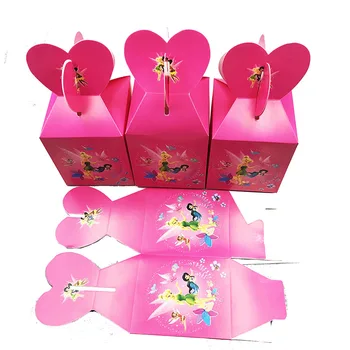 

6pcs/pack TinkerBell printed candy boxes birthday party decorations TinkerBell gift boxes baby shower TinkerBell candy boxes
