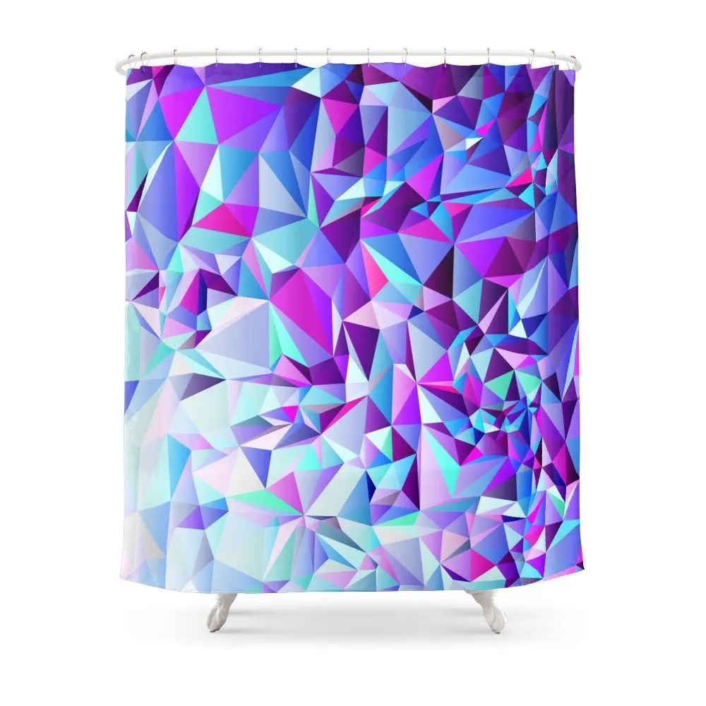 PURPLE+TEAL Shower Curtain Polyester Fabric Bathroom Home Decoration