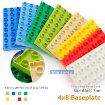 

25549 PLATE 4 X 8 baseplate 32 dots Assemble Particle Building Blocks fit Duploedly Baby DIY kids Toys gift 4PCS/Lot
