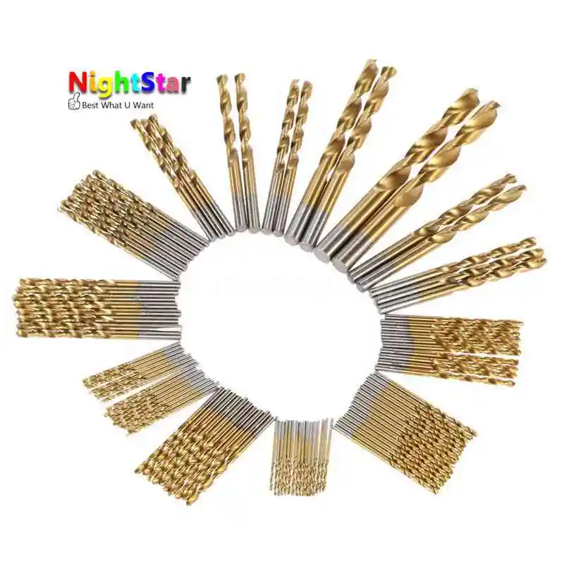 

99pcs Titanium HSS Drill Bits Coated 1.5mm - 10mm Stainless Steel HSS High Speed Drill Bit Set For Electrical Drill Tools