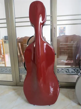 

Great 4/4 darkPurple fiberglass cello hard case w/wheells
