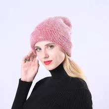 Мужская и женская теплая вязаная крючком зимняя бархатная меховая однотонная шапка с защитой ушей громоздкая шапка зимние шапки для женщин зимняя шапка bonnet femme